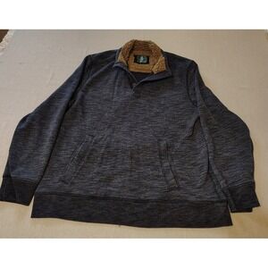GH Bass Co Mens Sherpa Neck Lined Quarter Zip Pullover‎ Sweater Fleece XL